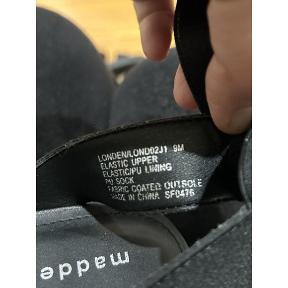 Madden Girl Londen Platform Sandals Sz 9M Block Heel Black Elastic Ankle Strap - Picture 6 of 6